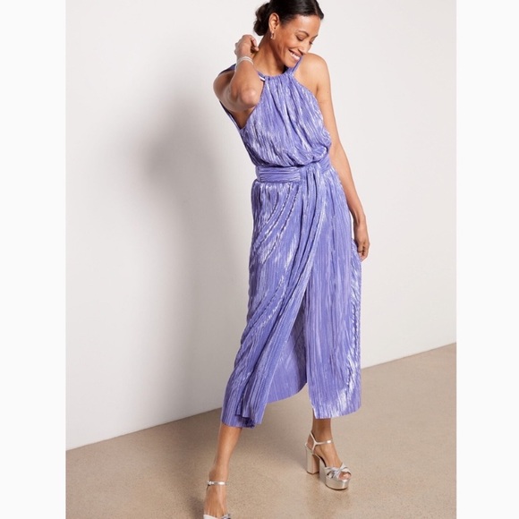 Sabina Musayev Shiraz Shimmering Purple Halter Dress Size Large - Picture 3 of 9